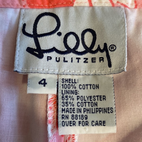 Lilly Pulitzer vintage white tag Pigs in a Blanket print cropped pants lined - Picture 14 of 14